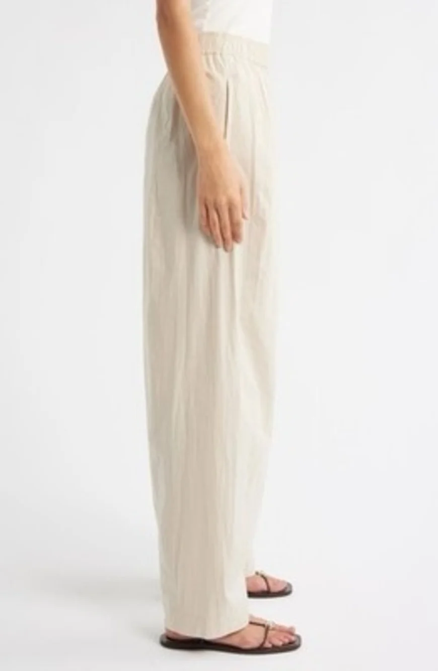 MNG Mango Pull-On Wide Leg Ivory Linen Pants Women’s Pants Size M NWOT